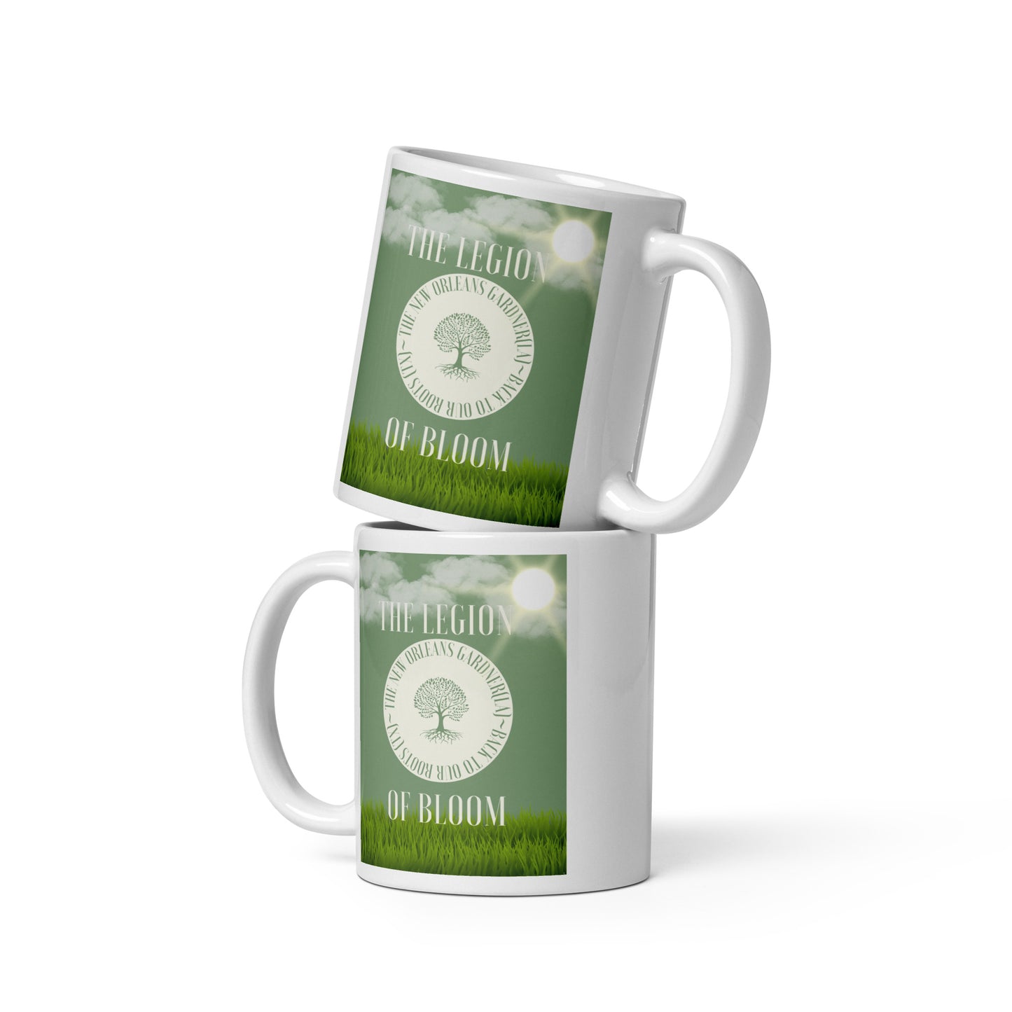 Legion Of Bloom White glossy mug